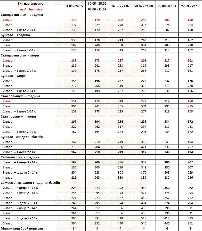 Aldemar Olympian Village hotel price list , цени за хотел Aldemar Olympian Village